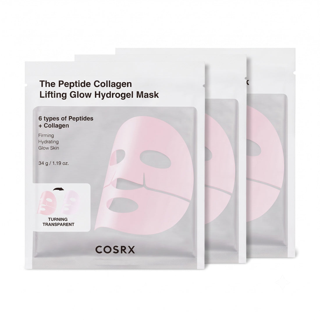 COSRX The Peptide Collagen Lifting Glow Hydrogel Mask 3 Sheets