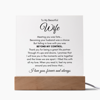To My Wife Fate – Acrylic Square