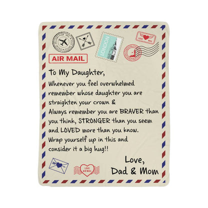 To My Daughter Loved (From Dad &amp; Mom) – Sherpa Fleece Blanket