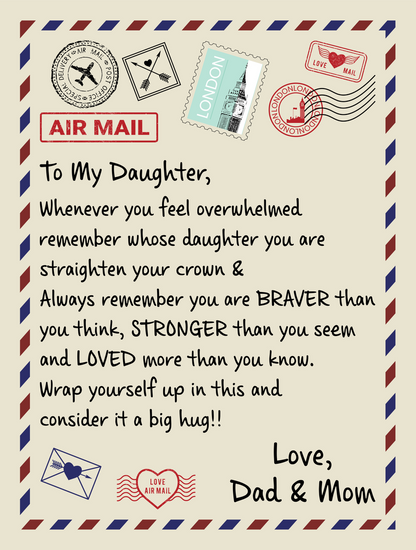 To My Daughter Loved (From Dad &amp; Mom) – Sherpa Fleece Blanket
